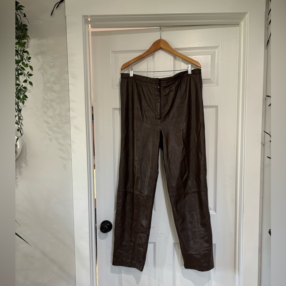 🌹Vintage 80’s Mix It Brown Leather Pants